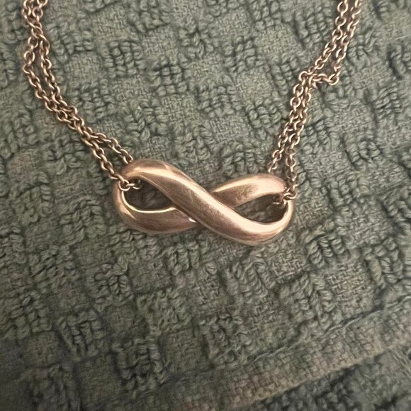JAMES AVERY STERLING SILVER DOUBLE CHAIN INFINITY NECKLACE RETIRED - Picture 1 of 3